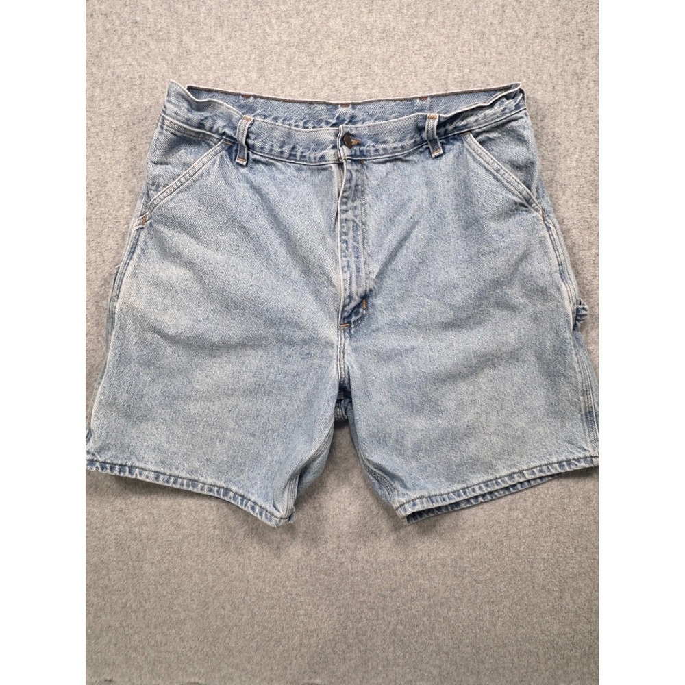 Carhartt Mens 38 Light Wash Denim Carpenter Shorts WU1988 Made in USA Workwear